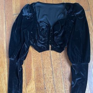 Velvet corset like top
